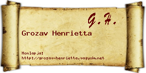 Grozav Henrietta névjegykártya