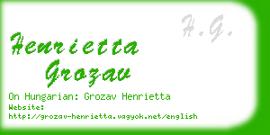 henrietta grozav business card